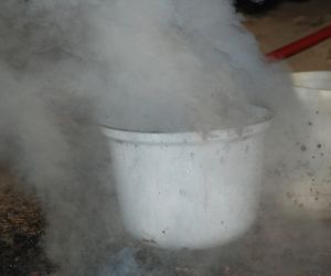 Tavba tamahagane v březnu 2022 v Pálovicích u Pavla Bolfa