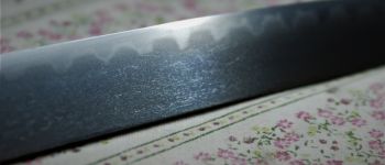 Pavel Bolf - Sunobi tanto in the style of the Mino school, blade detail