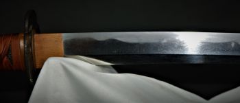 Pavel Bolf - O-wakizashi, Tensho koshirae, reproduction of Soshu style, blade detail