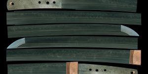 Pavel Bolf - Contrasty display wakizashi blade, Ichimonji, tensho koshirae, Muromachi 