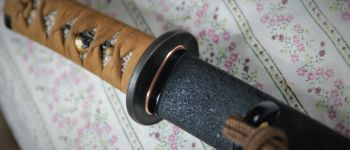 Pavel Bolf - Sunobi tanto in the style of the Mino school, Tsuka