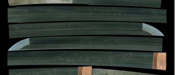 Pavel Bolf - Kontrastní zobrazení čepele Wakizashi, Ichimonji, tensho koshirae, Muromachi 