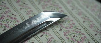 Pavel Bolf - Tachi in the style of Kagemitsu in Tensho koshirae blade detail