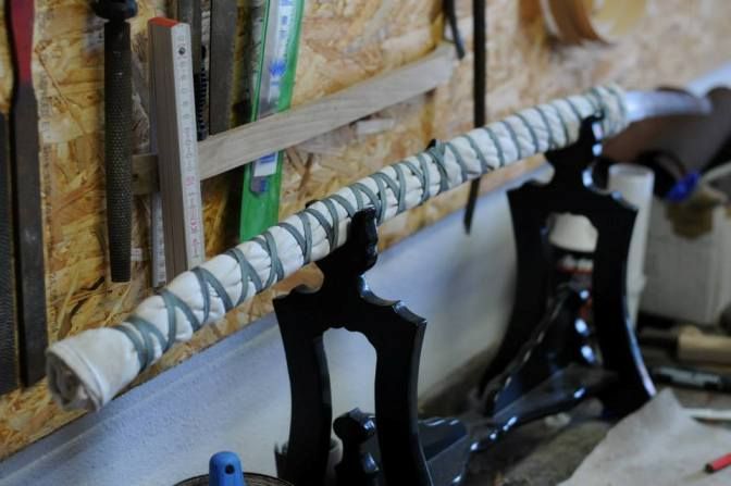 Sword ready for making tsuka