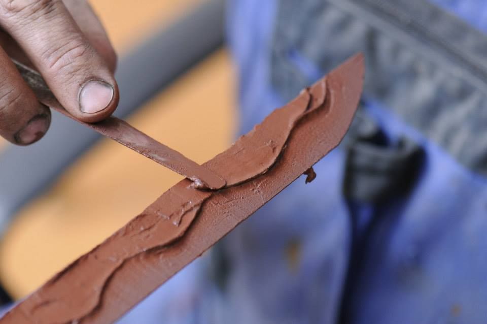 Application of hardening paste