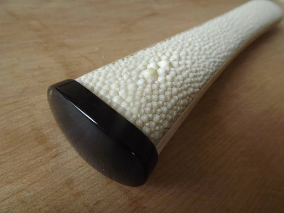 Finished insertion of samegawa into tsuka wood