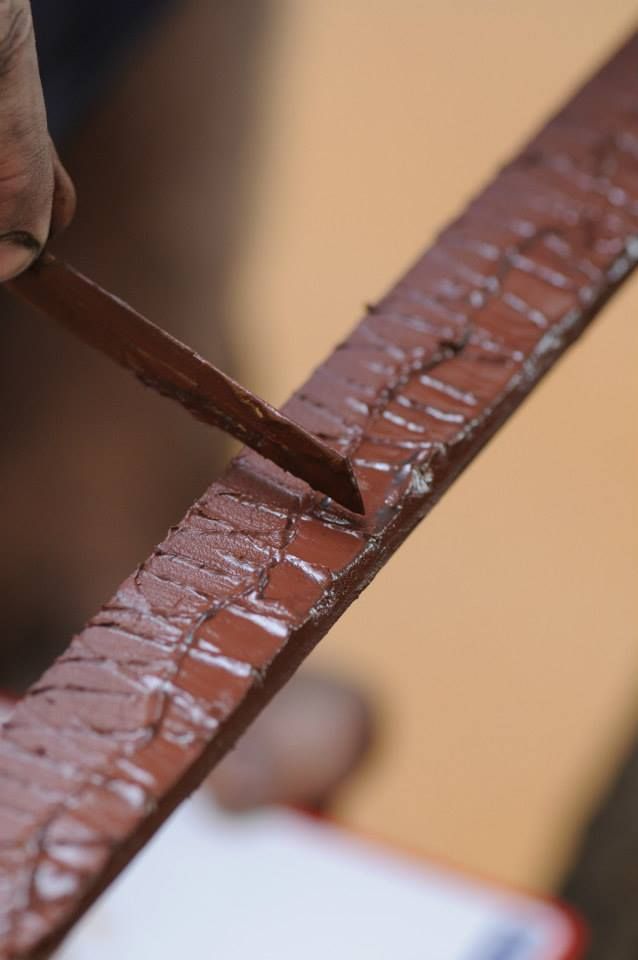 Application of hardening paste